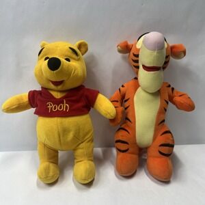 Disney Winnie the Pooh And Tigger Mattel Plush Stuffed Animals Bear 11" Lot Of 2